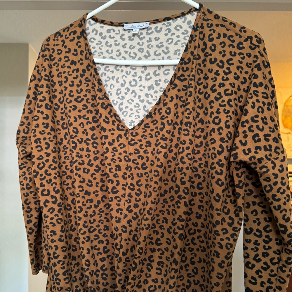 White Birch super soft with tie front, 3/4 sleeves. SOLD